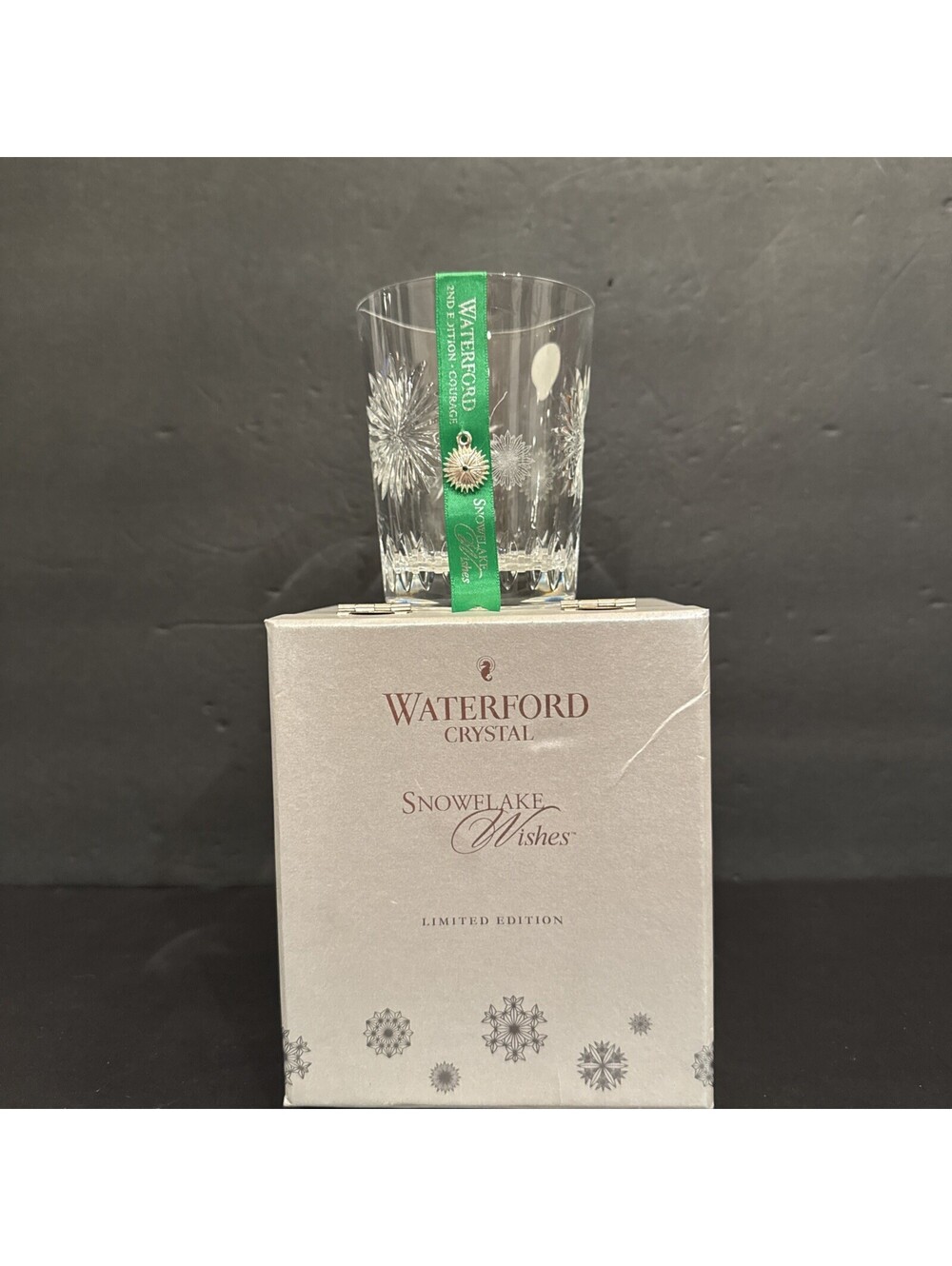 New Waterford Crystal Double Old Fashioned Glass 2012 Courage Snowflake Wishes